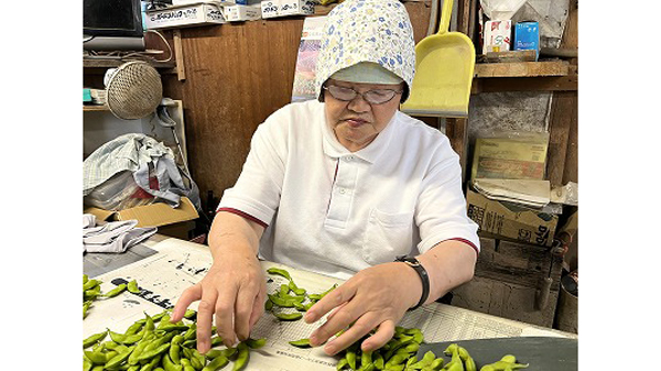 「白山」の選別作業をする菅原会長
