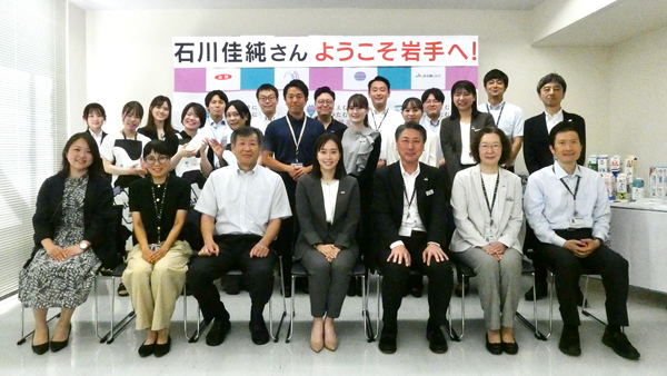 県本部職員との交流会で
