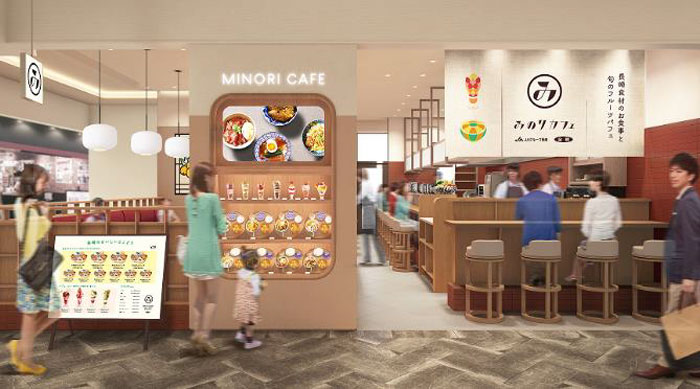店舗は、ステンドグラスやレンガなど長崎ゆかりの素材から着想したデザイン