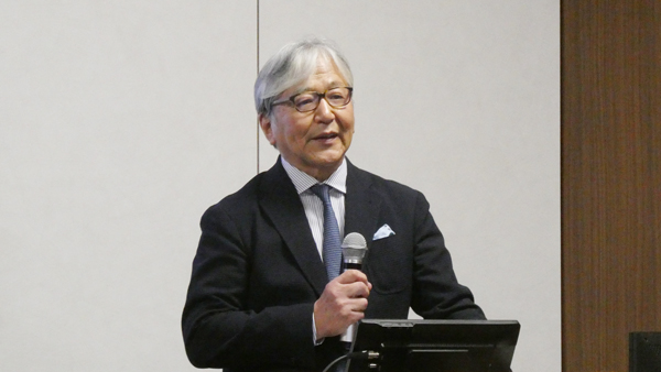 オンラインＪＡアカデミーで講演する藪中氏