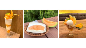 左から、夕張メロンパフェ（1650円）提供：みのるダイニング札幌店・夕張メロンサンド（700円）提供：みのりカフェ銀座店・夕張メロンパフェ（2390円）提供：みのる食堂銀座店ｓ.jpg