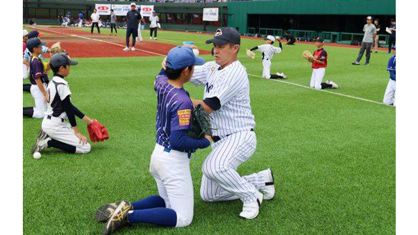 過去の教室での投手指導の様子