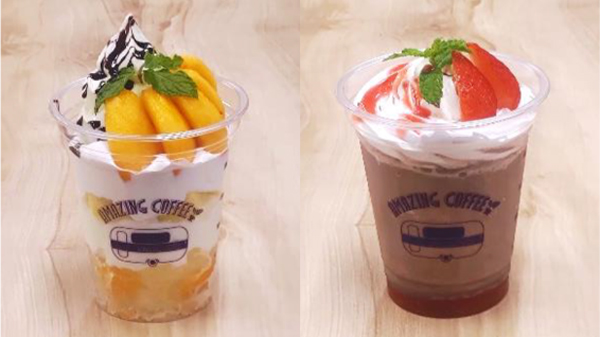 贅沢重ね！長崎びわ×チョコモ～モ～のソフトクリームパフェと長崎いちご×チョコモ～モ～のオリジナルフラッペ