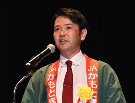 ＪＡ鹿本青年部鹿央支部　発表者・富岡涼太さん