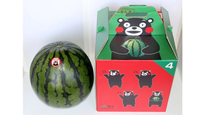 くまモンのパッケージで届く菊池すいか「春のだんらん」