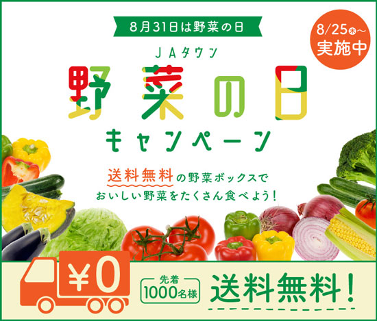 「野菜の日キャンペーン」先着1000人に野菜ボックスを送料無料で販売　ＪＡタウン
