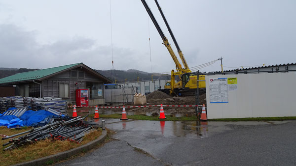 仮設住宅の工事現場