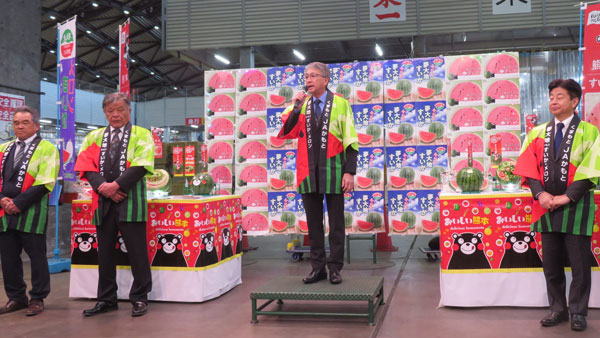 東京･大阪で組合長らが ｢夢大地かもと｣スイカをPR　ＪＡ鹿本