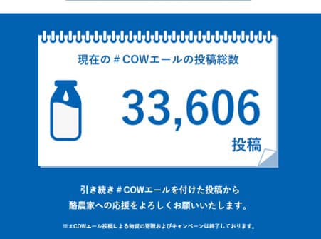 投稿数3万3606件　牛乳を贈る助け合いプロジェクト終了　ホクレン