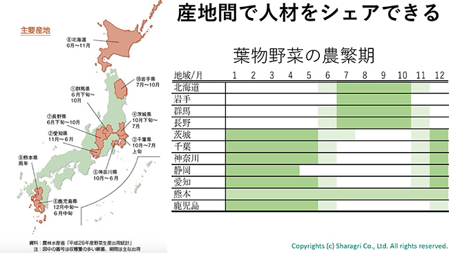 産地間で人材をシェアできる