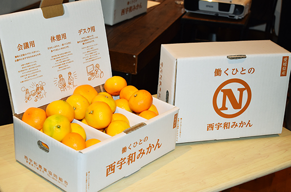 職場でミカンを　会議・休憩・デスク用３タイプ 愛媛・ＪＡにしうわが販売