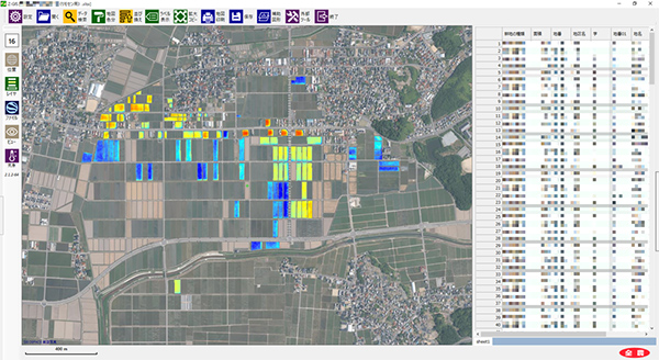 Z-GISによる「天晴れ」の解析結果表示例