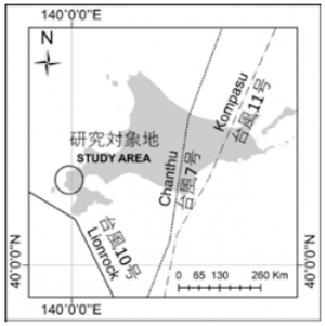 当時、北海道に上陸した３つの台風