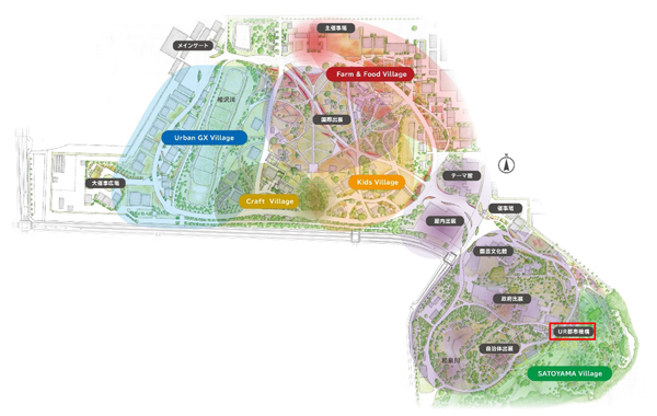 GREEN×EXPO 2027の敷地（ＵＲの出展は右下）