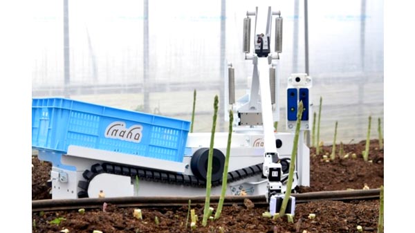「第9回ロボット対大賞」で農林水産大臣賞を受賞した「自動野菜収穫ロボットとRaaSモデルによる次世代農業パートナーシップ」（アスパラガス収穫ロボット）
