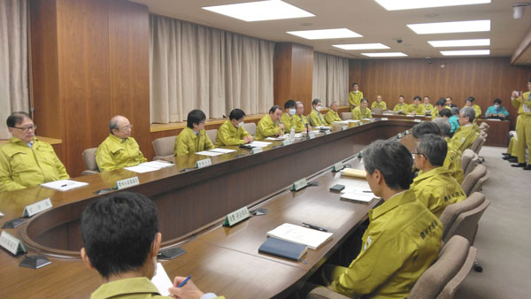 1月25日に開かれた緊急自然災害対策本部