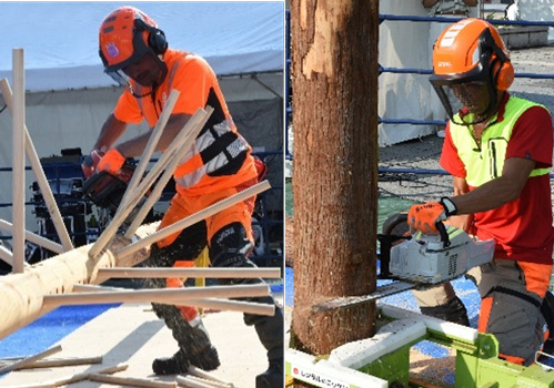 林業技術者によるチェンソーパフォーマンス