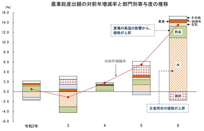 28年ぶりに10兆円超　2024年の農業総算出額　米や野菜の価格上昇で