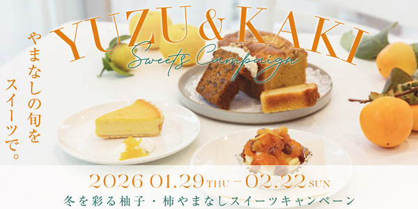 冬を彩る県産柚子・柿「やまなしスイーツキャンペーン」初開催 山梨県