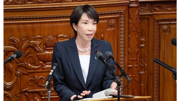 2月18日、衆院本会議で施政方針演説をおこなう高市早苗首相（首相官邸Webサイトより）