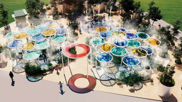 施設コンセプト「風・太陽・水、緑がつくる Future Living」を表現する外観（イメージ）