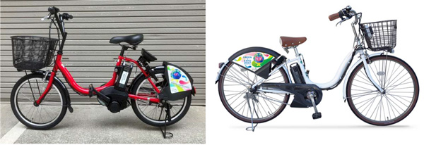 特別仕様デザインのシェアサイクル(左がドコモ・バイクシェア「baybike」、右がOpenStreet「HELLO CYCLING」のイメージ)