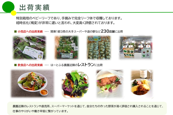 はーとふる農園の出荷実績