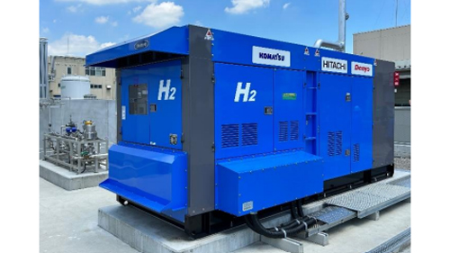 コマツ小山工場に導入した水素混焼発電機