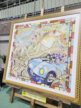 田方農業高校フラワーデザイン部製作巨大押し花アート