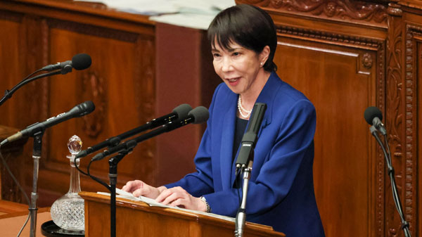 第219回国会で所信表明演説をする高市早苗内閣総理大臣（官邸ＨＰより）