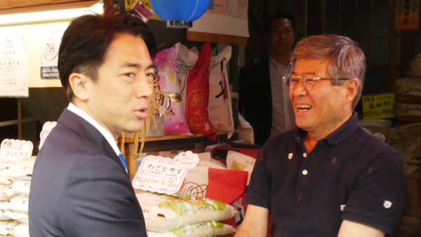 備蓄米の随意三河屋精米店の意見を聞く