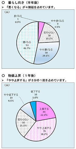 「月例経済報告等に関する関係閣僚会議資料」に示された「景気ウォッチャー調査」の分析。２