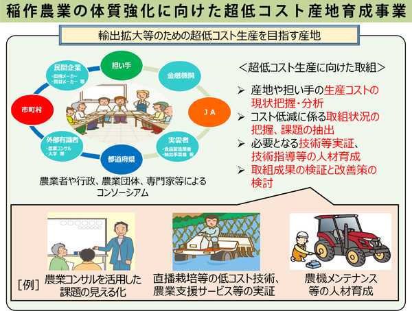 稲作農業の体質強化に向けた超低コスト産地育成事業