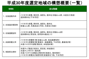 平成30年度選定地域の構想概要（一覧）