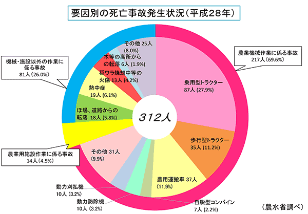 要因別の死亡事故発生状況（平成28年）