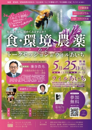 環境シンポジウム「食・環境・農薬　沈黙の春62年後の現実」名古屋で開催