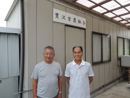 豊沢営農組合　瀬戸芳孝さん（左）、森藤繁樹さん（右）