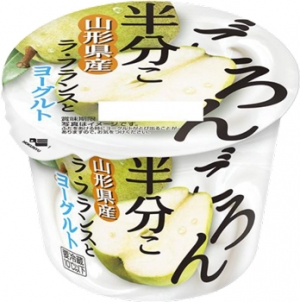 ローソンで先行発売の「ごろん半分こ 山形県産ラ・フランスとヨーグルト」