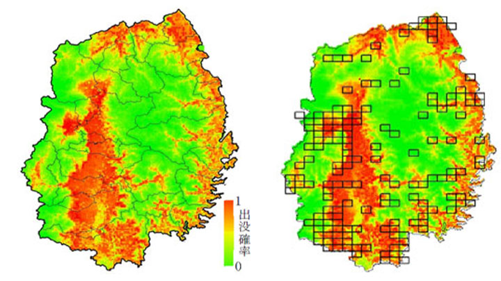 岩手県のイノシシ出没ハザードマップ作成　分布拡大の変遷から出没確率を予測