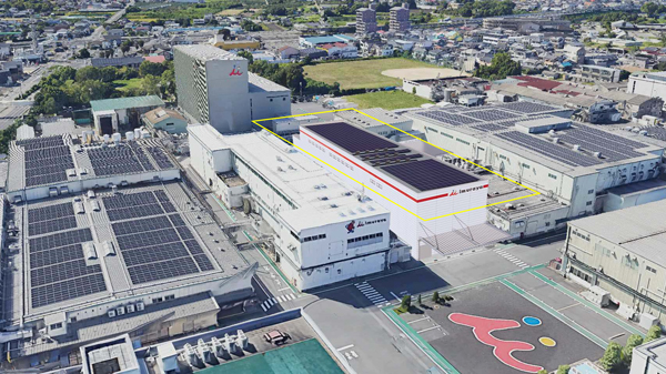 黄色で示した建物がアイス新工場