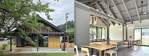 狼煙のみんなの家　外観（左）と内観