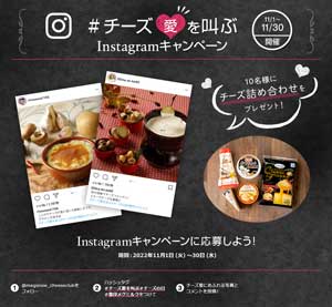 11月11日は「チーズの日」チーズ愛を叫ぶ Instagramキャンペーン実施　雪印メグミルク