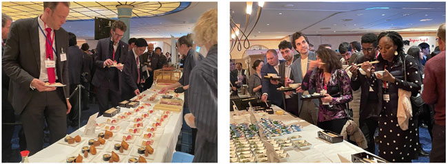 ダボス会議の「ジャパンナイト」で日本食を味わう参加者