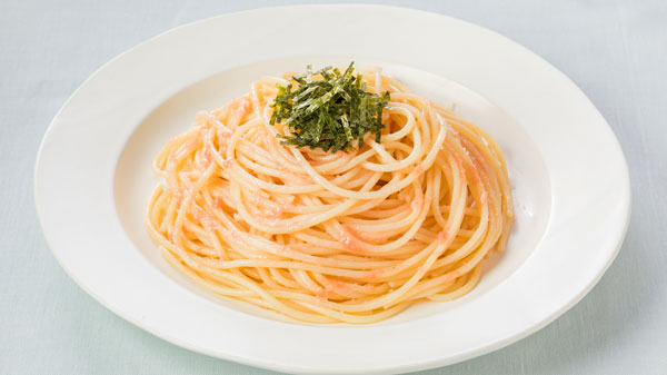 「あえるパスタソース たらこ」盛り付け