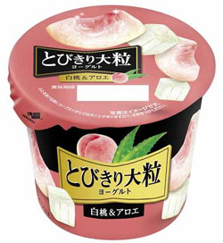 季節限定の「とびきり大粒ヨーグルト 白桃＆アロエ」