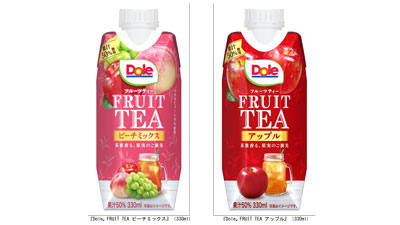 果実のおいしさにこだわった「Dole FRUIT TEA ピーチミックス」新発売　雪印メグミルク