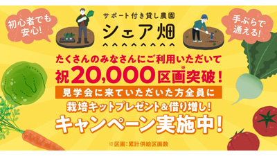 累計供給数2万区画突破記念「プレゼントキャンペーン＆借り増しキャンペーン」実施　アグリメディアs.jpg