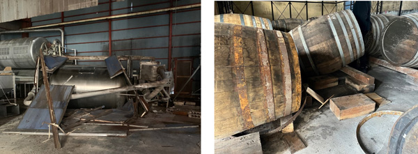 能登半島地震の被害を受けた日本醗酵化成の工場