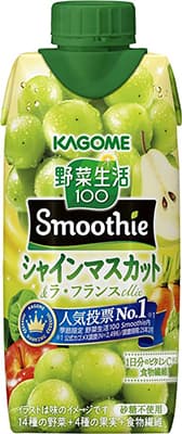 季節限定「野菜生活100-Smoothieシャインマスカット＆ラ・フランスMix」新発売　カゴメ