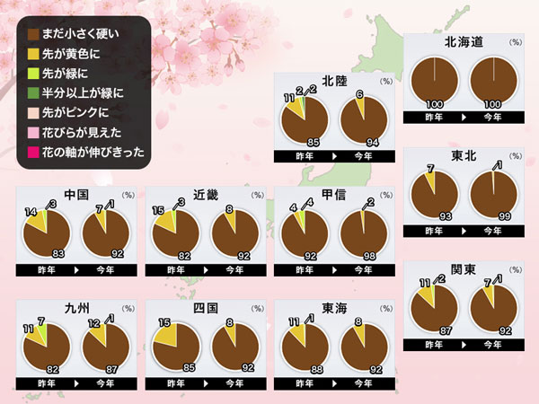 全国の桜の生長状況